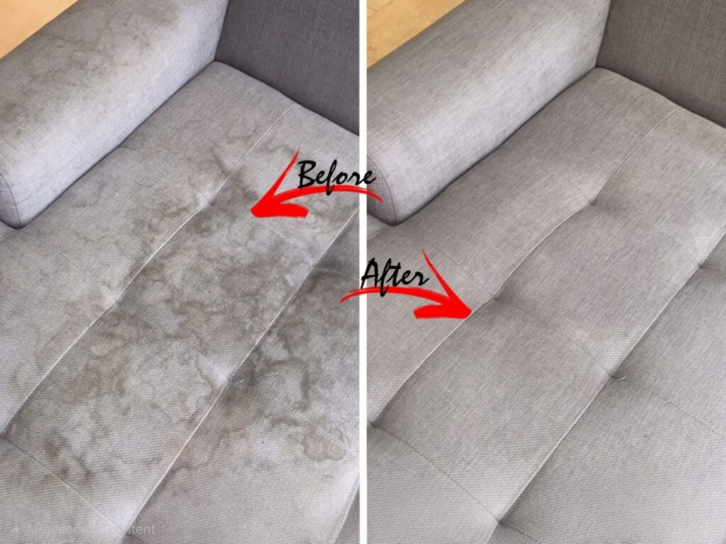 تنظيف كنب قبل وبعد في الكويت إزالة البقع وتنظيف بالبخار